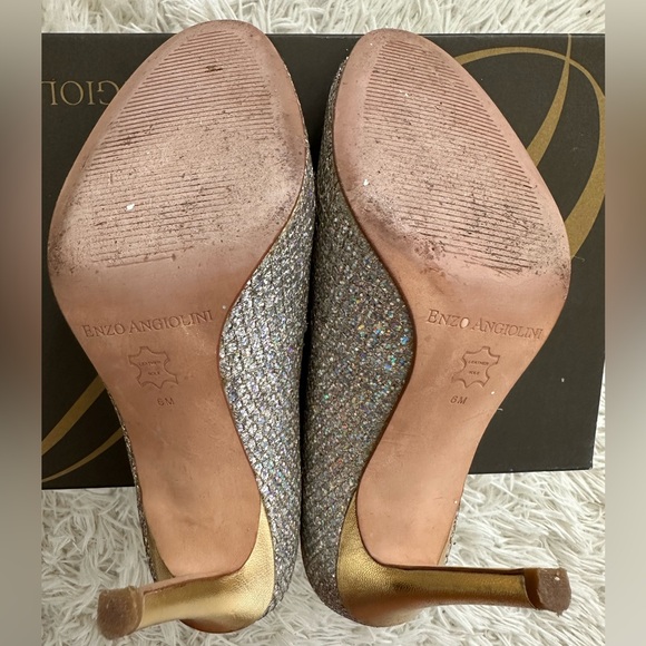 Enzo Angiolini Size 6 EAMERRYANN glitter and gold heels - Picture 7 of 7